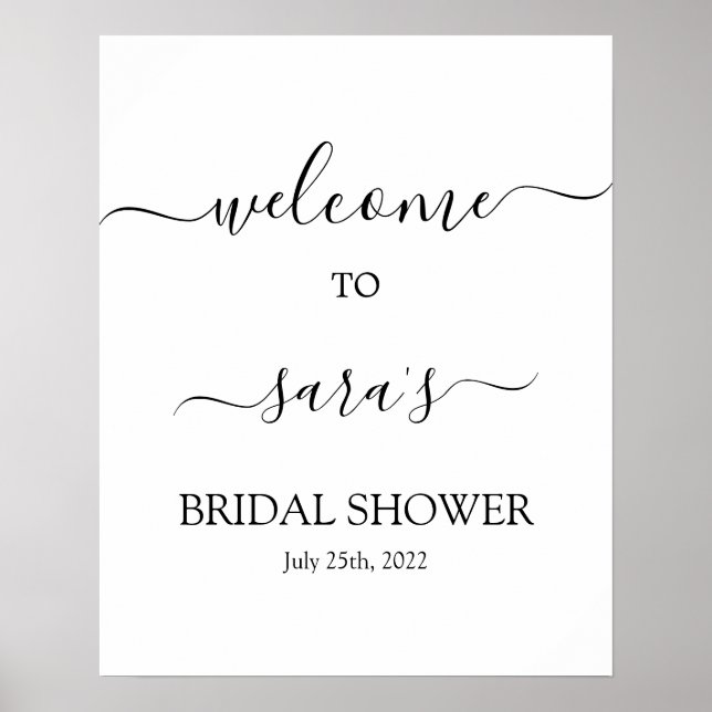 Simple Minimalist Bridal Shower Welcome sign (Front)