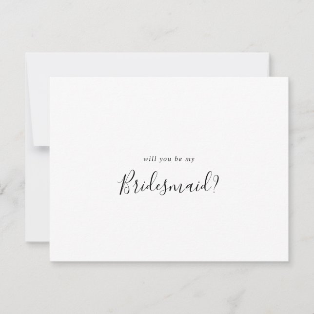 Simple Minimalist Bridesmaid Proposal Card (Front)