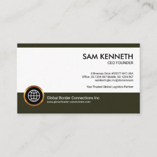 Simple Minimalist Brown Box Entrepreneur CEO Business Card