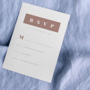 Simple Minimalist Brown Elegant RSVP Card