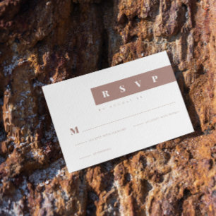 Simple Minimalist Brown Elegant RSVP Card