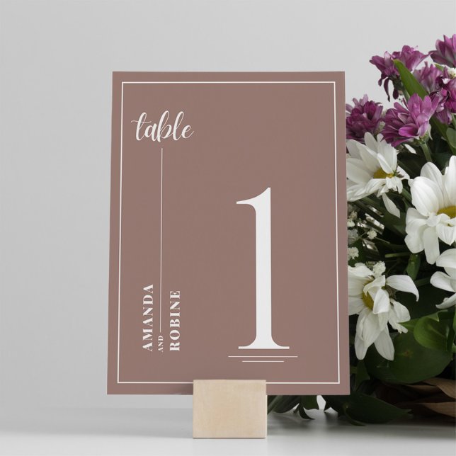 Simple Minimalist Brown Elegant Table Numbers (Creator Uploaded)