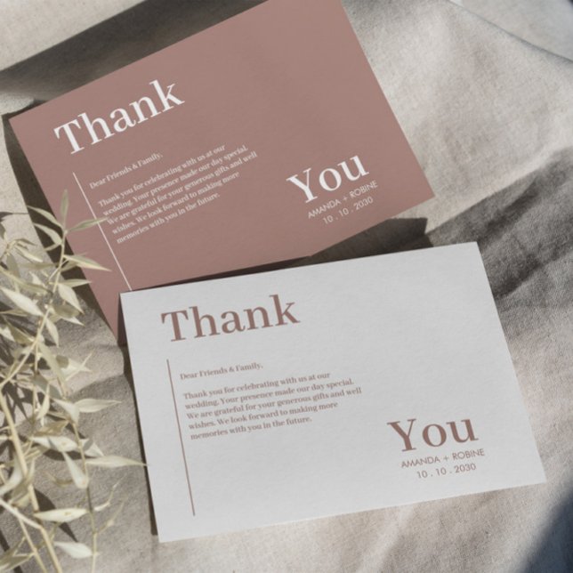 Simple Minimalist Brown Elegant  Thank You Card (Creator Uploaded)