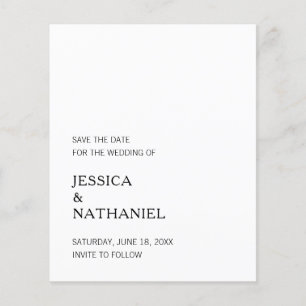 Simple Minimalist Budget Wedding Save The Date