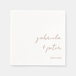 Simple Minimalist Burnt Orange Modern Wedding Napkin