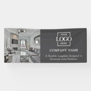 Simple Minimalist Business Logo Professional Vinyl Banner