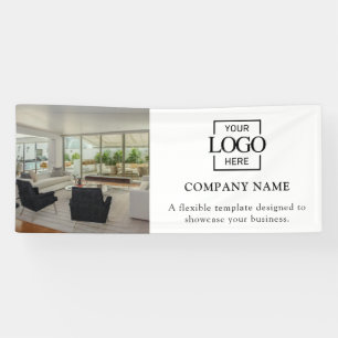 Simple Minimalist Business Logo Professional Vinyl Banner