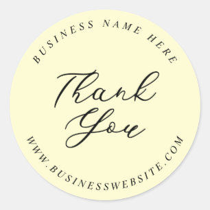 Simple Minimalist Business Wedding Event Thank You Classic Round Sticker