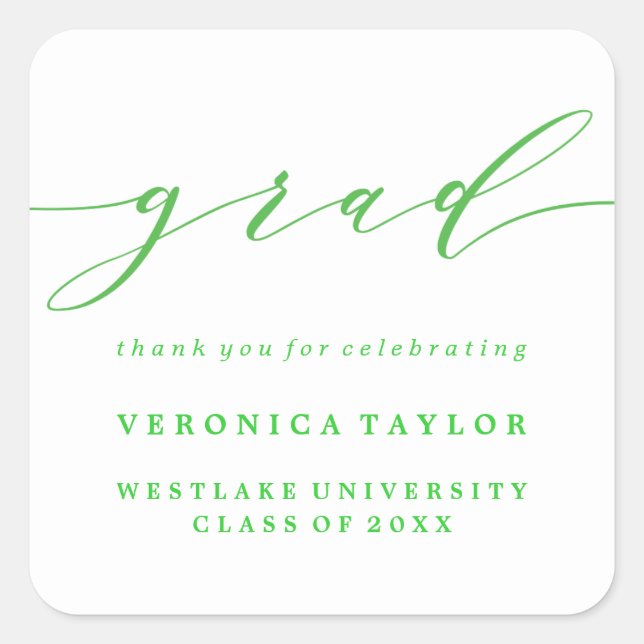 SIMPLE MINIMALIST CALLIGRAPHY GRADUATION STICKER (Front)