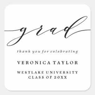SIMPLE MINIMALIST CALLIGRAPHY GRADUATION STICKER