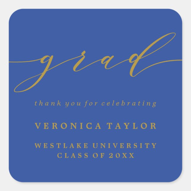 SIMPLE MINIMALIST CALLIGRAPHY GRADUATION STICKER (Front)