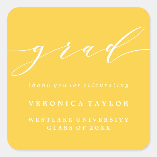 SIMPLE MINIMALIST CALLIGRAPHY GRADUATION STICKER (Front)