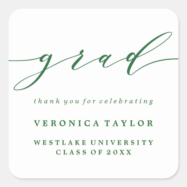 SIMPLE MINIMALIST CALLIGRAPHY GRADUATION STICKER (Front)