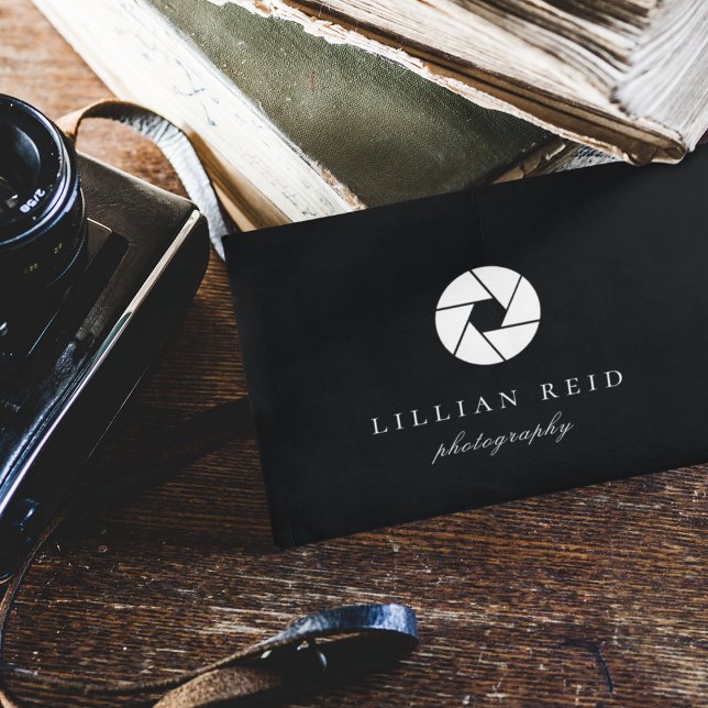 Simple Minimalist Camera Shutter Logo Business Card (Creator Uploaded)