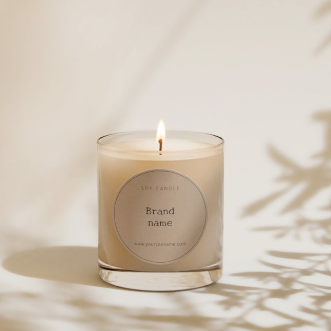 Simple Minimalist Carton Kraft Candle Package  Classic Round Sticker (Creator Uploaded)