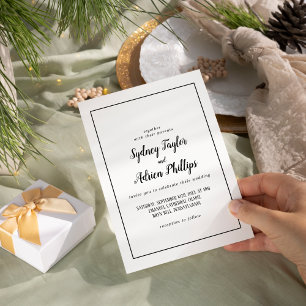 Simple Minimalist Casual Frame Wedding Invitation