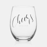 Simple Minimalist Cheers and Names<br><div class="desc">Simple Minimalist cheers! in script  calligraphy and couple's name and date (on back) in a smooth non serif font - great for  the rehearsal dinner before the wedding  Or the wedding itself -  ©WhimsicalArtwork™</div>