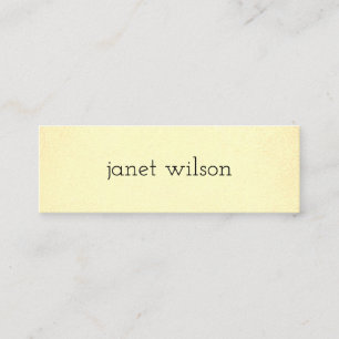 simple minimalist chic yellow texture mini business card