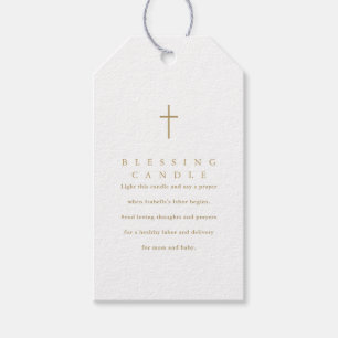 Simple Minimalist Christian Blessing Candle Prayer Gift Tags
