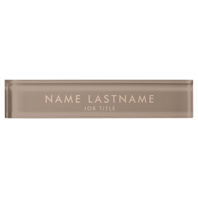 Simple Minimalist Classic Modern Personalised Name Nameplate (Front)