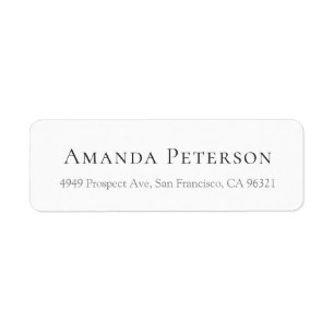 Simple Minimalist Classic White Return Address