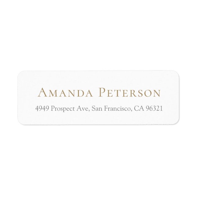 Simple Minimalist Classic White Return Address (Front)