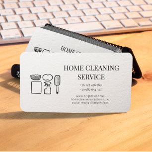 Simple Minimalist Cleaning Service Business Card