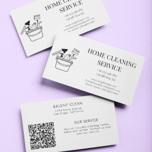 Simple Minimalist Cleaning Service Business Card