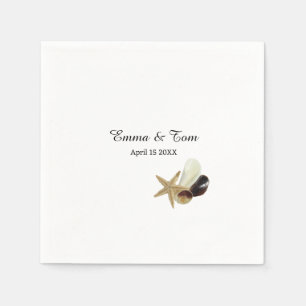 Simple minimalist coastal beach wedding  napkin