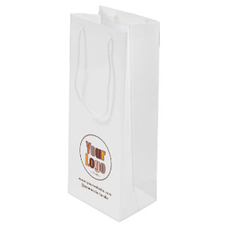 Simple Minimalist Company Business Logo Custom Wine Gift Bag