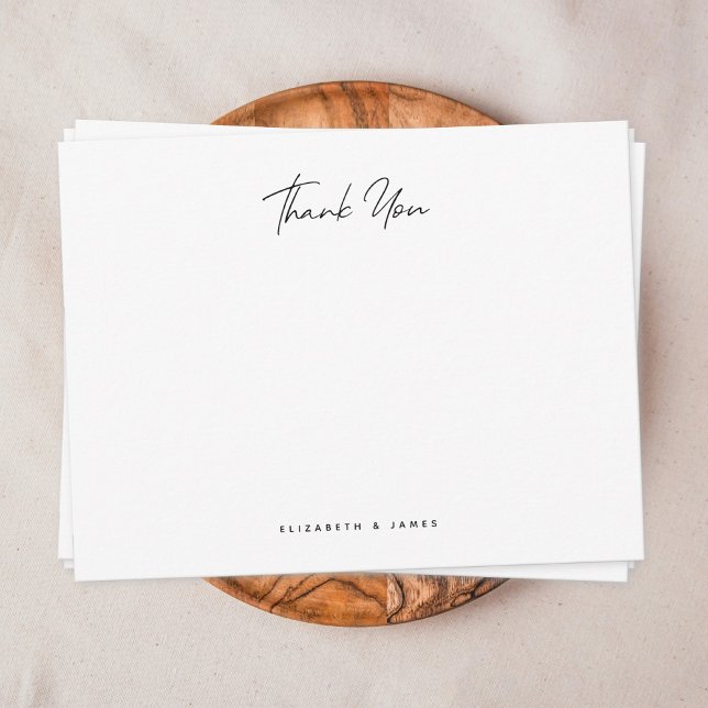 Simple Minimalist Couple Thank You Card (Couple thank you note card with background)