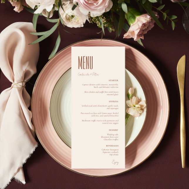 Simple Minimalist Cream Modern Wedding Menu (Creator Uploaded)