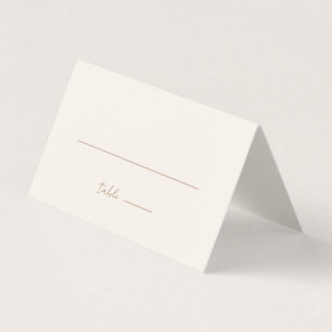 Simple Minimalist Cream Wedding Place Card