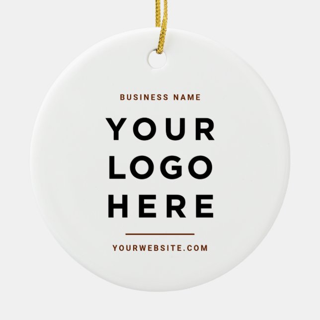 Simple Minimalist | Custom Business Logo Chocolate Ceramic Tree Decoration (Front)