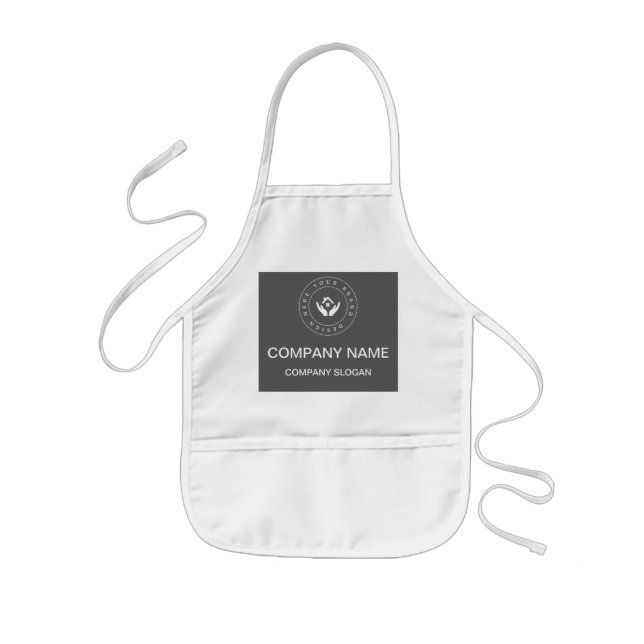 Simple Minimalist Custom Business Logo | Name Kids Apron (Front)