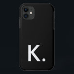 Simple minimalist custom initial black white Case-Mate iPhone case<br><div class="desc">Simple minimalist custom initial black white iPhone 11 Case</div>