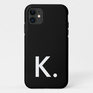 Simple minimalist custom initial black white Case-Mate iPhone case