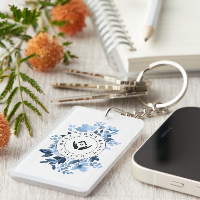 Simple Minimalist Custom Logo Acrylic Keychain (Front Right)