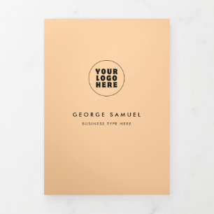 Simple Minimalist Custom Logo & Image business Tri-Fold Card