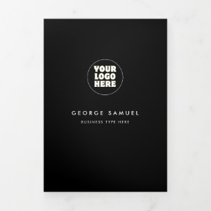 Simple Minimalist Custom Logo & Image business Tri-Fold Card
