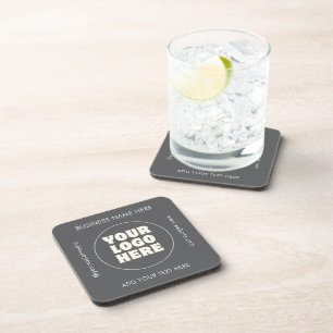 Simple Minimalist Custom Logo & Text   Coaster