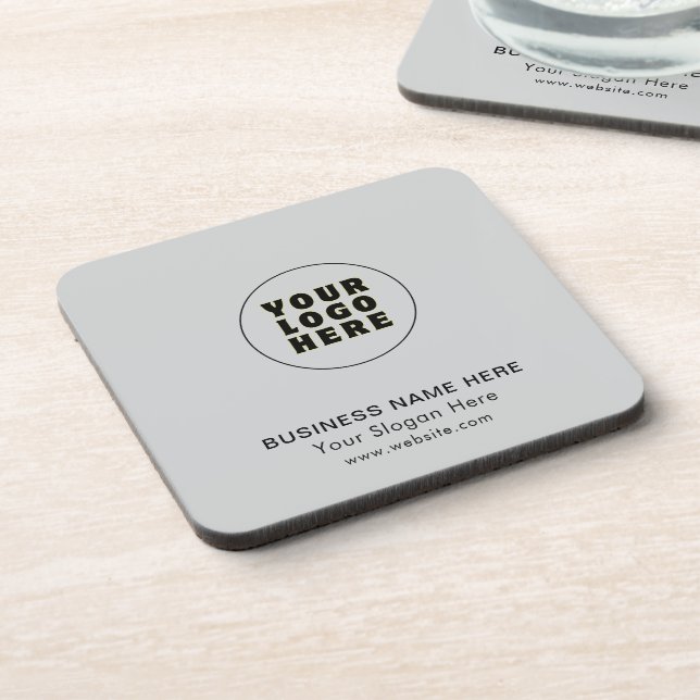 Simple Minimalist Custom Logo & Text   Coaster (Left Side)