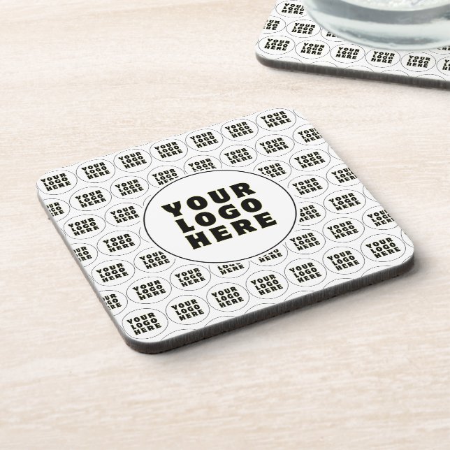 Simple Minimalist Custom Logo & Text   Coaster (Left Side)