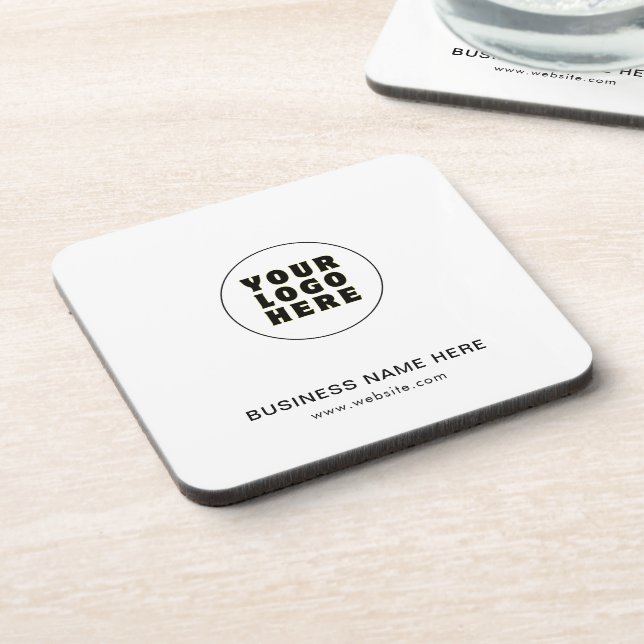 Simple Minimalist Custom Logo & Text   Coaster (Left Side)
