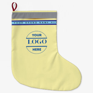 Simple Minimalist Custom Logo & Text   Large Christmas Stocking