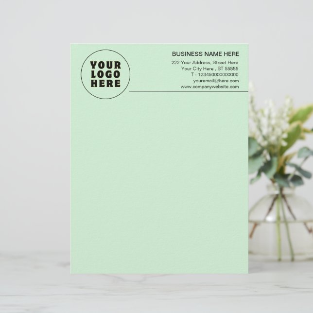 Simple Minimalist Custom Logo & Text   Letterhead (Standing Front)