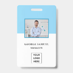 Simple Minimalist Custom Logo & Text Promotional ID Badge