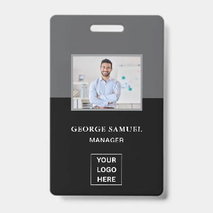 Simple Minimalist Custom Logo & Text Promotional ID Badge