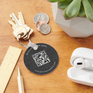 Simple Minimalist Custom Logo & Text Promotional Key Ring