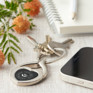 Simple Minimalist Custom Logo & Text Promotional Key Ring